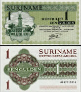 *1 Gulden Surinam 1961-86 P116 UNC, Muntbiljet - Kliknutím na obrázok zatvorte -
